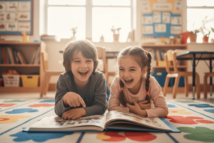  7-10-two-kids-laughing [AI-GENERATED]