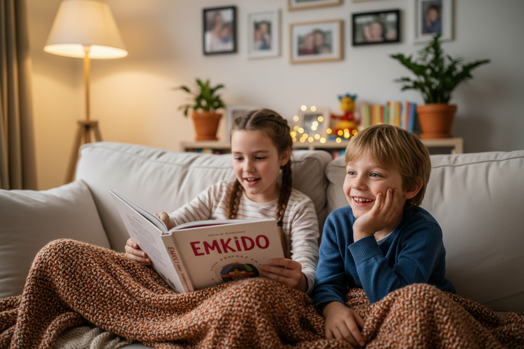 Two Kids Reading Together